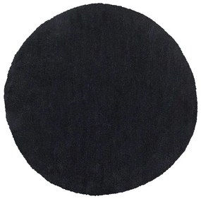 Fekete hosszú szálú szőnyeg ⌀ 140 cm DEMRE Beliani