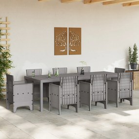 Kerti Asztal Világosszürke 250x100x73 cm Poly Rattan, Kerti Asztal Világosszürke 100x100x73 cm Poly Rattan, Kerti Asztal Világosszürke 150x100x73 cm Poly Rattan