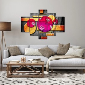 Absztrakt kép történelmi szimbólumokkal (150x105 cm)