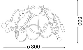 Ideal Lux - Csillár rúdon MULTIFLEX 8xE14/28W/230V