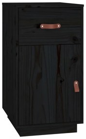 fekete tömör fenyőfa íróasztal szekrényekkel 135 x 50 x 75 cm