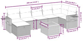 8 részes vegyes bézs polyrattan kerti ülőgarnitúra párnákkal