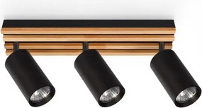 Brilagi - SELE WOOD spotlámpa 3xGU10/30W/230V fekete/fa