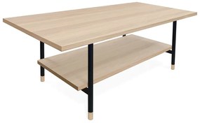 Natúr színű dohányzóasztal tölgyfa dekoros asztallappal 60x120 cm Jugend – Woodman