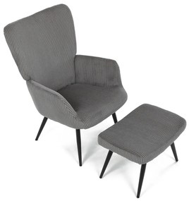 Pihenőfotel lábtartóval L7285 GREY6, szürke