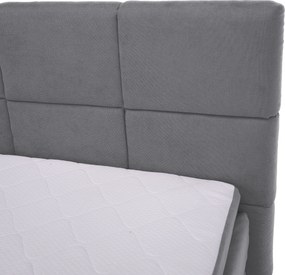 Boxspring ágy, 180x200, szürke, APRIL