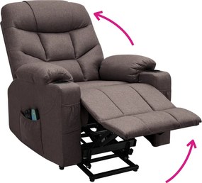 Állítható masszázs fotel, barna, HUDSON