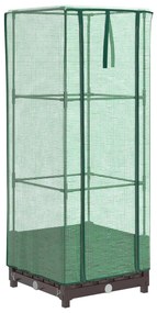 rattan megjelenésű magaságyás melegháztakaróval 40x40x123 cm