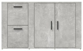 betonszürke szerelt fa tálalószekrény 100x33x59,5 cm