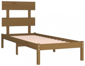mézbarna tömör fa ágykeret 100 x 200 cm