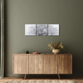Kép - fehér tél (órával) (90x30 cm)