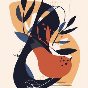 Poszter 90x90cm Absztrakt Botanika Mozgásban