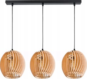 Függőlámpa mennyezeti csillár Túlnyúlás gerenda lámpabúra Hordó fa 3x E27