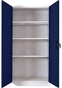 Manutan Expert fém irattartó szekrény, 185 x 90 x 40 cm, szürke/kék