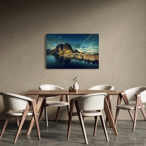Egy halászati falu képe Norvégiában (90x60 cm)