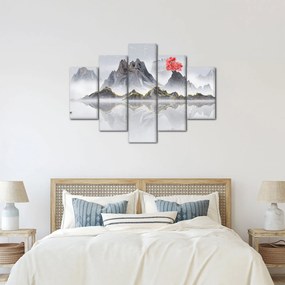Kép - Hegyek a ködben (150x105 cm)