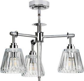 Elstead glamour modern LED függeszték agatha króm átlátszó elsbath-agatha3p-pc IP44