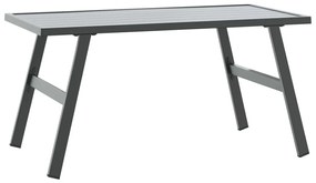 fekete porszórt acél kerti dohányzóasztal 90 x 45 x 35 cm