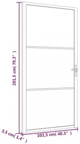 fehér matt üveg és alumínium beltéri ajtó 102,5 x 201,5 cm