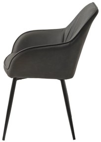 Sötétszürke kárpitozott karfás étkezőfotel szett 2 db-os Nolan Stripe – Unique Furniture