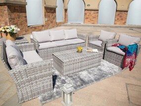 AUCKLAND Nagy kerti ülőgarnitúra tárolóval a párnákra - szürke