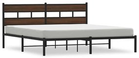 barna tölgy színű fejtámlás ágykeret matrac nélkül 180 x 200 cm