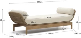 Krémszínű-natúr színű akácfa kerti kanapé Catalina – Kave Home