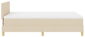 Krém Box Spring Ágy Matrac &amp; LED Világítással 120x200 cm Szövet