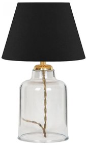 Asztali lámpa AYD 1xE27/40W/230V fekete/átlátszó