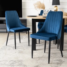 Szék sötétkék bársony kivitelben. BARI