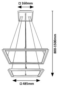 Rabalux 72243 - LED Csillár zsinóron SIDONA 2xLED/24W/230V 3000K