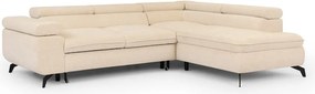 Krémszínű zsenília sarokkanapé (jobb oldali-L alakú) Marbeya – Ropez