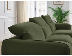 Zöld kinyitható sarokkanapé (variálható) Achille – Bobochic Paris