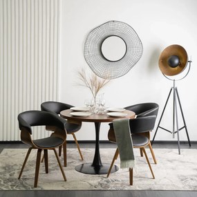 Ohio szék fekete színben, műbőr kárpittal, hajlított rétegelt lemez vázzal