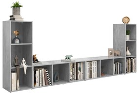 4 db betonszürke szerelt fa TV-szekrény 107 x 35 x 37 cm