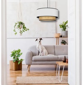 Duolla - Csillár zsinóron BOHO 1xE27/15W/230V átm. 45 cm fehér/rattan