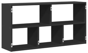 fekete szerelt fa fali polc 100 x 25 x 50 cm