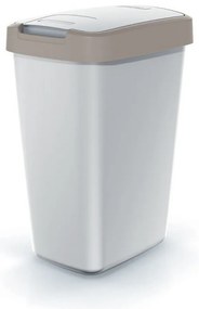 Szemeteskosár színes tetővel, 12 l, barna / szürke