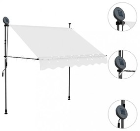 krémszínű kézzel kihúzható LED-es napellenző 150 cm