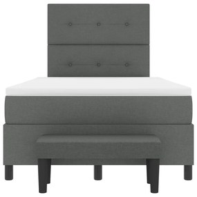 Box Spring Ágy Matraccal és Pad Sötét Szürke 120x200 cm Szövet