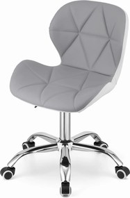 Dolgozószoba szett ZARIMO asztal 80x40 cm, fehér/sonoma tölgy + AVOLA szék öko bőrből, szürke-fehér