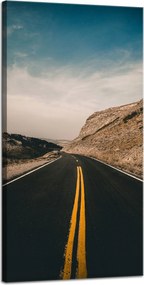 Vászonkép Természet Út sárga csíkok 40x80 cm