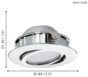 Eglo 95858- KÉSZLET 3x LED Dimmelhető beépíthető lámpa PINEDA 1xLED/5,5W/230V