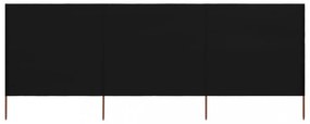 fekete szövet 3-paneles szélfogó 400 x 120 cm