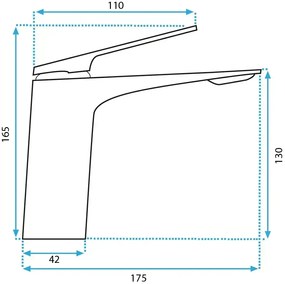 Rea Avalon, mosdócsap h-160, réz matt, REA-B5064