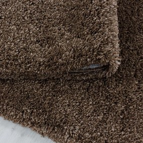 Sötétbarna kerek szőnyeg ø 120 cm Fluffy – Ayyildiz Carpets
