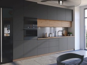 Felső szekrény, artisan tölgy/szürke matt, LANGEN G60KN