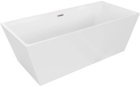 Mexen Lita, szabadon álló kád 170 x 75 cm, fehér, csiszolt acél túlfolyó, 52121707500-97