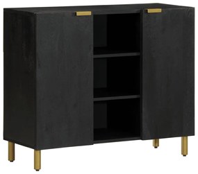 fekete szerelt fa tálalószekrény 90 x 33 x 75 cm