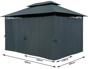 Deuba Kerti pavilon Topas 4x3 m - antracit